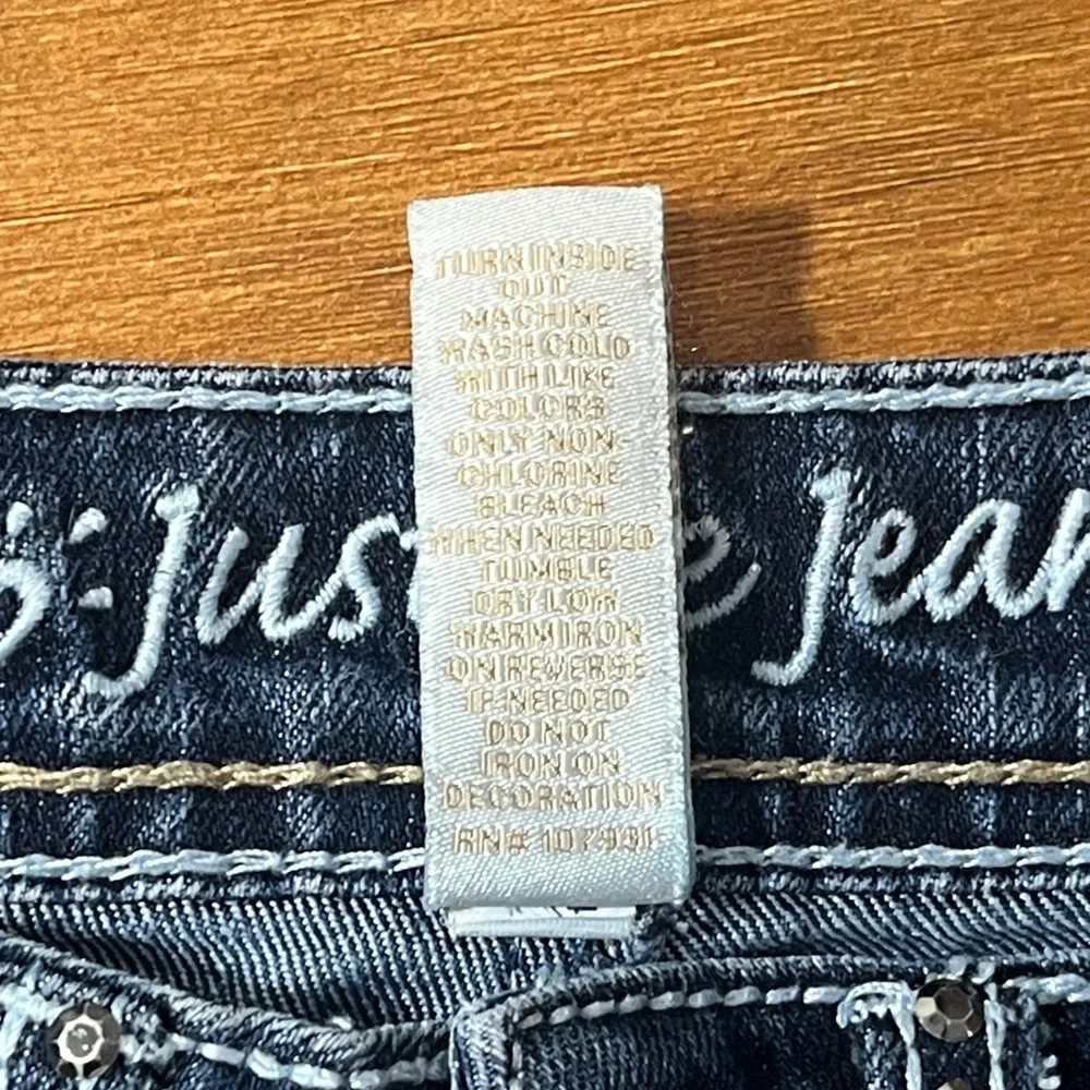 Justice Simply Low Distressed Flare Jeans Studded Pockets, Size 8 R Girls